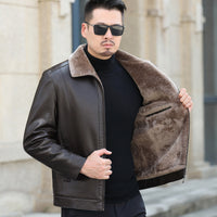 Men's Casual Loose Thick Leather Jacket