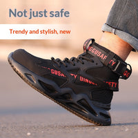 Steel-toe Work Shoes With Anti-smash And Puncture-resistant Features