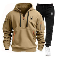 Casual Men's Pocket Polyester Sports Suit