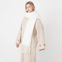 All-match Soft Glutinous Solid Color Cashmere-like Tassel Scarf For Women