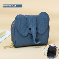 Leather Organ Card Holder Bags Creative Elephant Zipper Wallet Fashion Bag