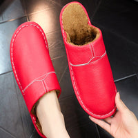 Winter Indoor Leather Slippers For Home Use Non-slip For Indoor Floors