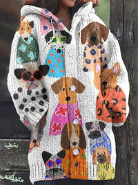 Halloween Animal 3D Printing Casual Design Sense Hooded Sweater Cloak Coat
