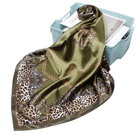 Small Square Towel European And American Printed Leopard Print Headscarf