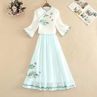 Women's Modified Hanfu Dress Fairy Two-piece Suit