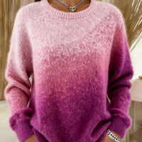 Printed Flannel Christmas Women's Crew Neck Sweater