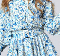 Fashionable Floral Print Dress With Lantern Sleeves