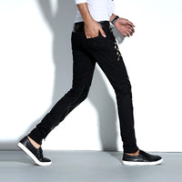 Skinny pu leather pants slim motorcycle pants