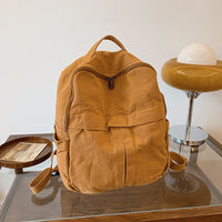 New Washed Canvas Backpack Women's Large Capacity Retro Trendy College Student