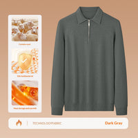 Wool Modal Sweater Men's Zip-Up Top