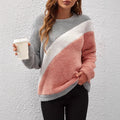 European And American Loose Crew Neck Top Drop-shoulder Sleeve Fluff Long Sleeve Pullover
