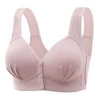 Front Buckle Without Steel Ring Plus Size Bra Backless Traceless Without Steel Ring Big Breast Contrast Bra