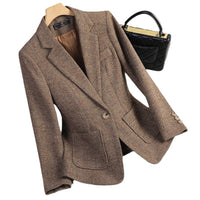 Women's Woolen Quilted Suit Jacket Thick Suit