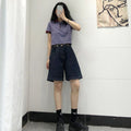 Slimming And Straight Wide-leg Half Pants Tide