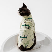 Chinese Style Panda Bamboo Leaf Couple Dress Hairless Cat Skirt