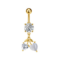 Personalized Zircon Butterfly Round Belly Button Ring