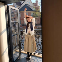 Fashionable Relaxed A-line Skirt Draping High-end Mid-length Pleated Skirt