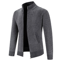 Velvet Sweater Zipper Cardigan Slim Jacket Coat