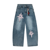 Retro XINGX Patch Machete Jeans Loose Wide Leg Pants