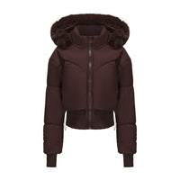 Women's Hooded Large Fur Collar Short Cotton Jacket
