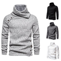 Men's Cascading Collar Sweater Coat Jacquard Pullover Sports Sweater
