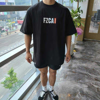 Summer Men's Casual Sports Short Sleeve Fashion Fashion Brand Loose Half Sleeve Workout Clothes Top Outdoor Training T-shirt