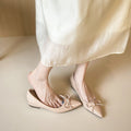 Low-cut Women's Gentle Bow Shoes 2025 New Style, Elegant French Hidden Wedge Flat Shoes, Slip-on Pointed Toe