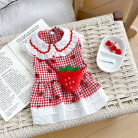 Cute Dog Pet Clothes Strawberry Dress