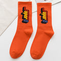 Lettered breathable tall socks