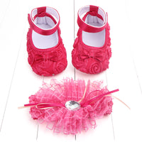 Children's photo shoot headwear baby shoes set