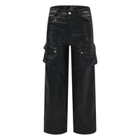 Men's Motorcycle Loose Wide-leg Leather Pants