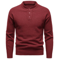 Men's Henry Stand Collar Snowflake Dot Design Fashion Sweater