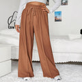 Plus-size Women's Casual Drawstring Waist Wide-leg Loose Pants