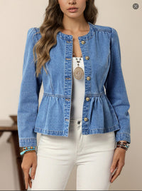 European And American Leisure All-matching Pullover Round Neck Puff Sleeve Top