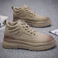 Men's High Top British Style Chimney Boots With Thick Soles