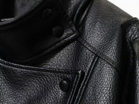 Womens Fashion Faux-leather Jacket With A Stand-up Collar From Europe And The US