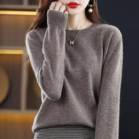 Women's Round Neck Sweater Loose Knitted Bottoming Sweater