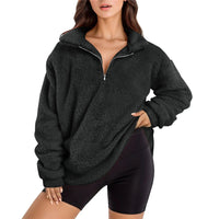 Velvet Fleece-lined Women's Casual Stand Collar Sweater