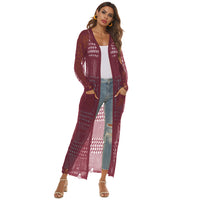 Women's Thin Woven Sweater Sheer Cutout Long