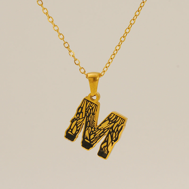 Letter Necklace Titanium Steel No Fading Women