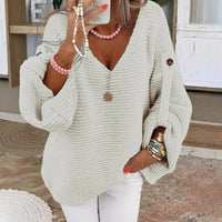 Autumn And Winter Long Sleeve V-neck Sweater