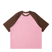 Menswear T-shirt Candy Color Contrast Color Raglan Sleeve