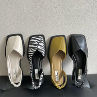 Women's Fashion Square Head French Retro Sandals