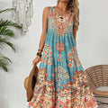 European And American-style Casual Printed Maxi Dress