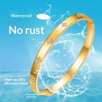 Fashionable Diamond-Encrusted Women's Titanium Steel Bracelet