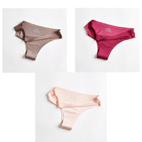 Underwear Women's Ice Silk Seamless Low Waist  One Piece Large Size Cotton Briefs