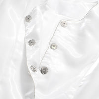 Round Neck Solid Color Single-breasted Lantern Sleeve Shirt