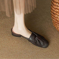 Soft-leather Outerwear Low-heeled Sandals