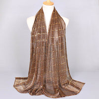 New Women's Lamp Wick Silk Sequined Scarf
