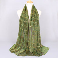 New Women's Lamp Wick Silk Sequined Scarf